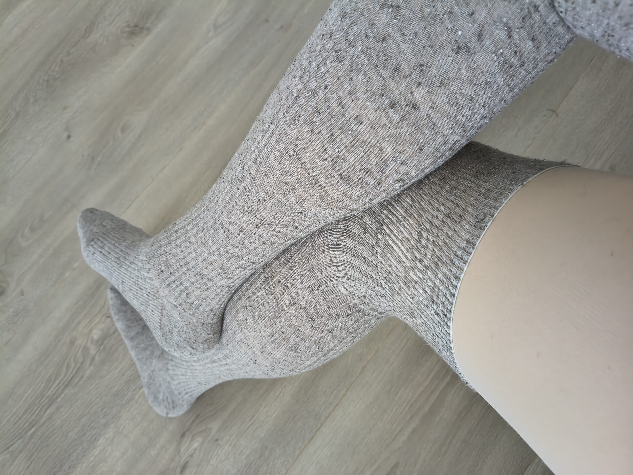 Heather Grey Ribbed Knit Socks - Socks Vinted Find - Thrift