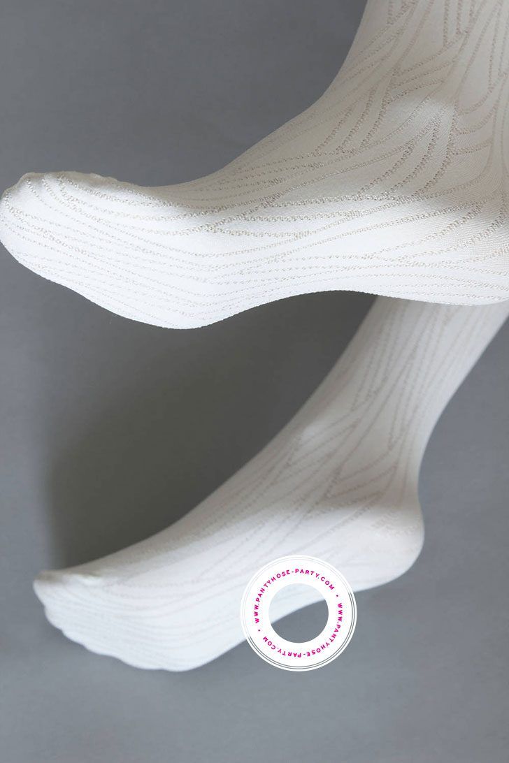 White Tights with Geometric Pattern Vega by Veneziana