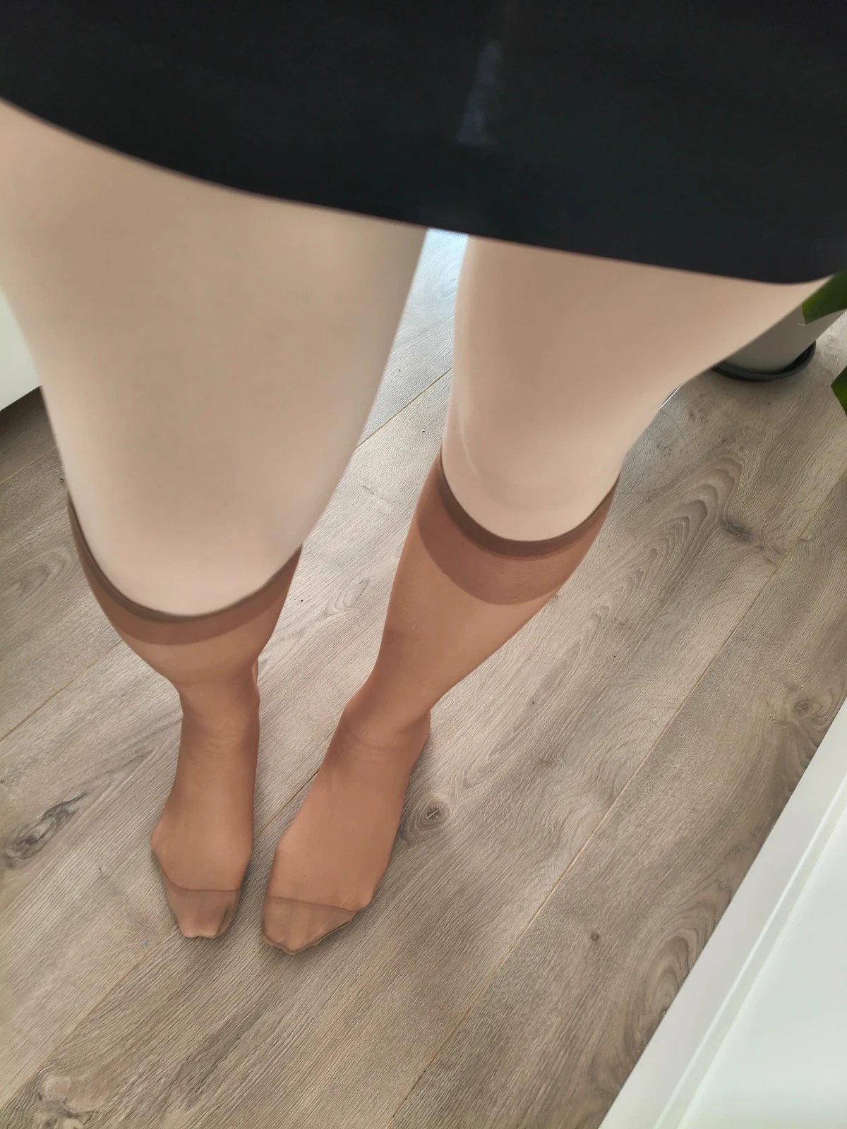 Sheer Tan Knee-High Nylons photo 2