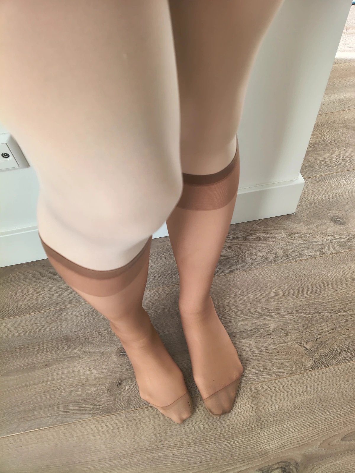 Sheer Tan Knee-High Nylons photo 5