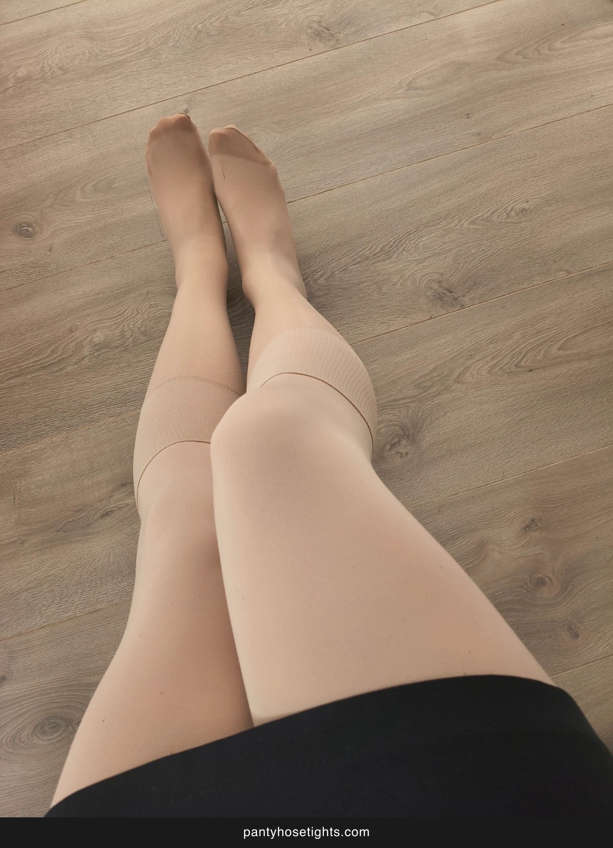 Beige Sheer Thigh-High Stockings