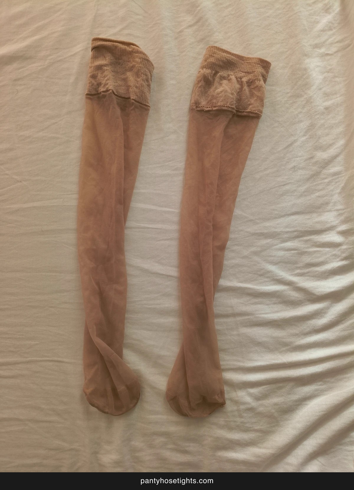 Beige Sheer Thigh-High Stockings photo 2