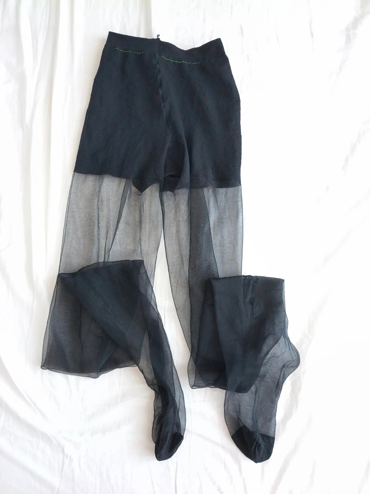 Black Sheer Tights With Floral Ankle Motif photo 8