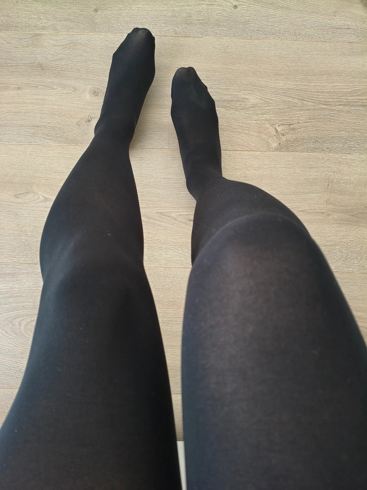 Smooth Black Velvet-Feel Tights