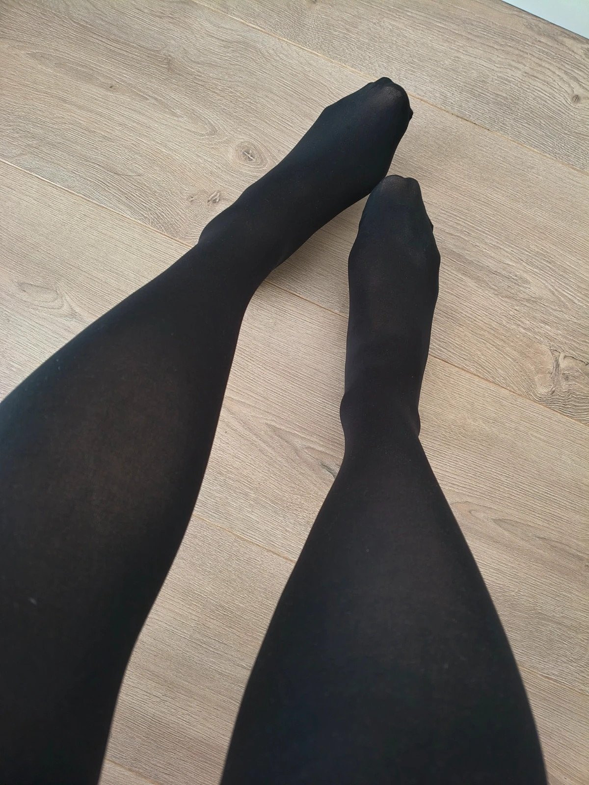 Smooth Black Velvet-Feel Tights photo 2
