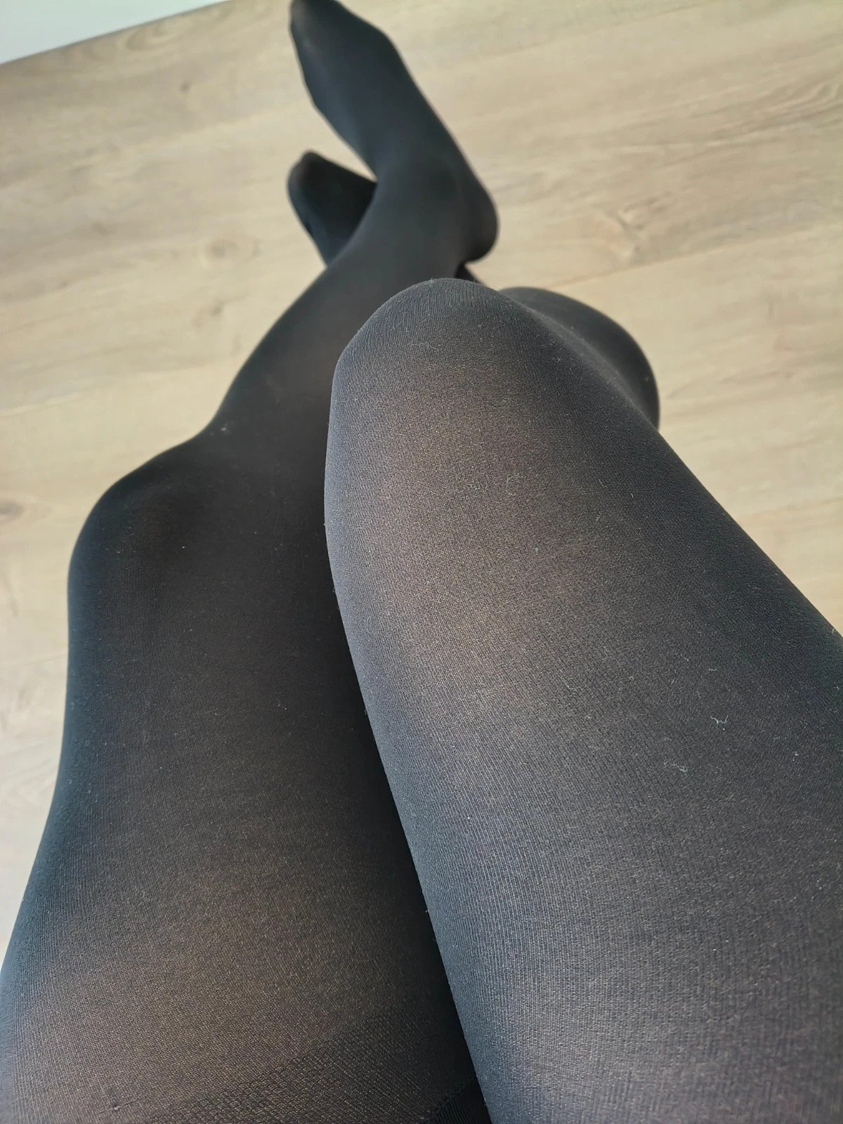 Smooth Black Velvet-Feel Tights photo 5