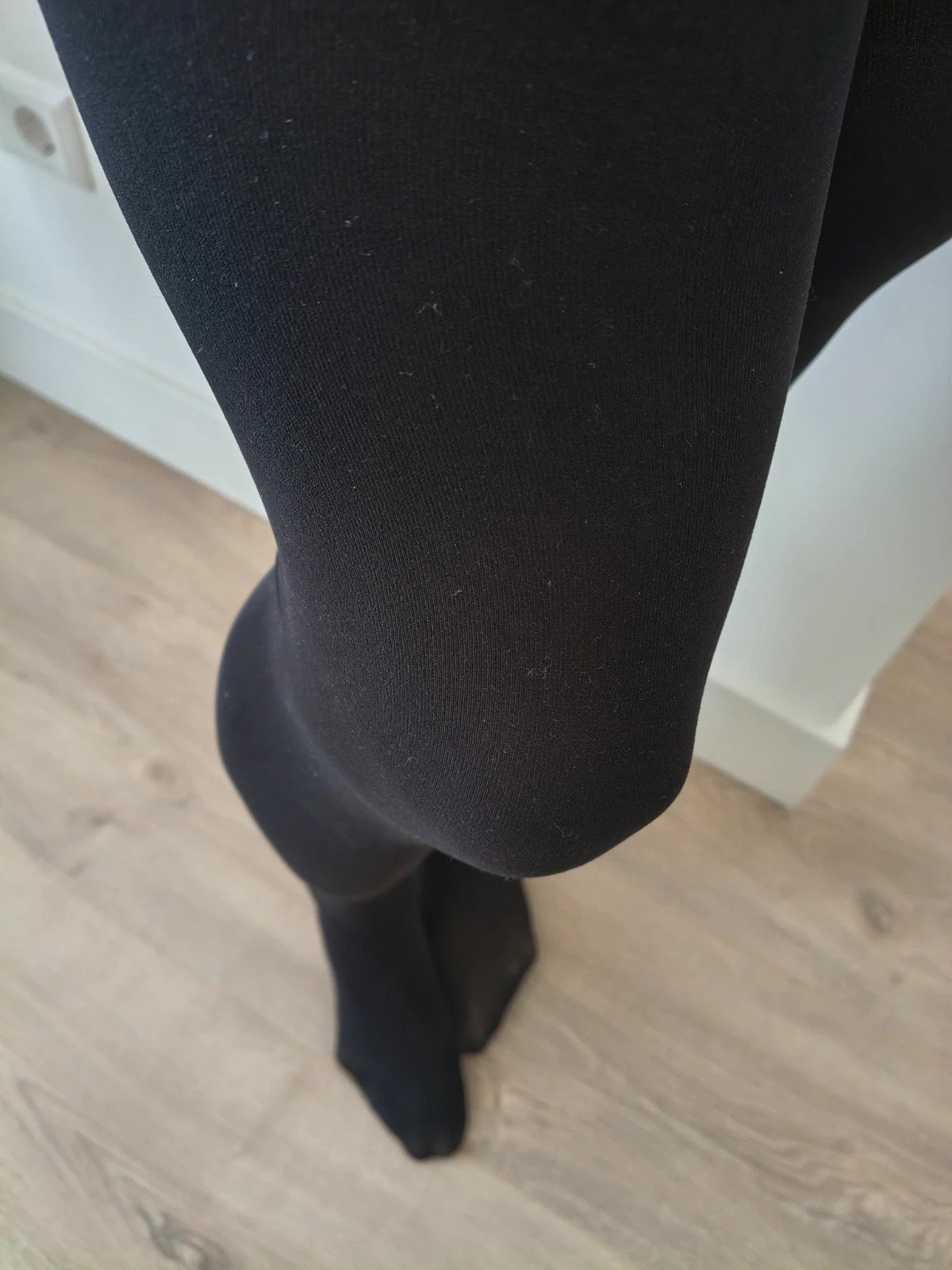 Smooth Black Velvet-Feel Tights photo 6