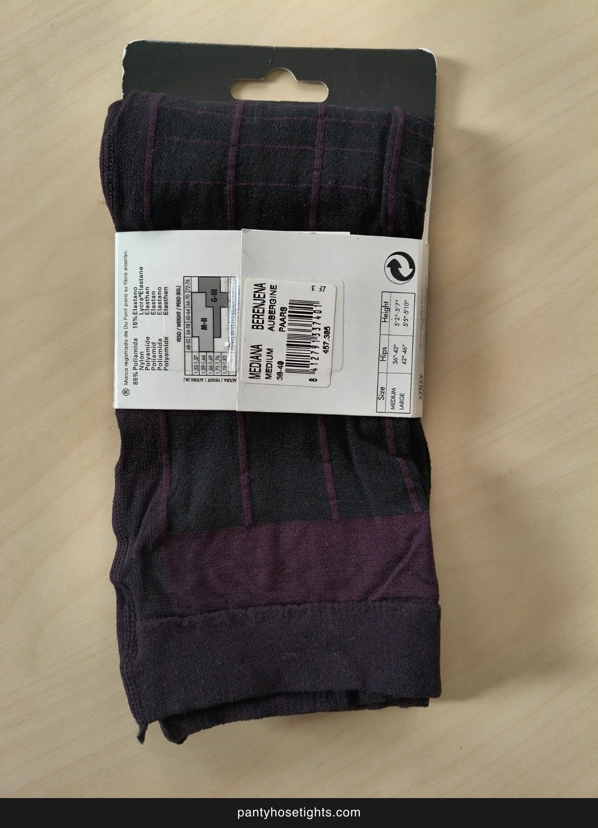 Black Sheer Tights with Purple Grid Pattern photo 10