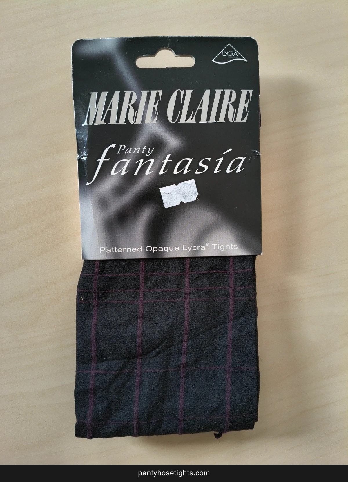 Black Sheer Tights with Purple Grid Pattern photo 9
