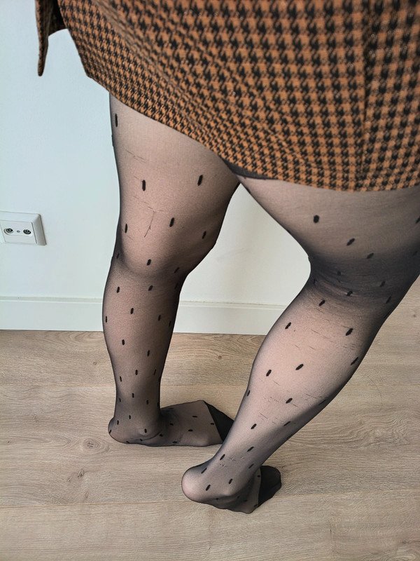 Sheer Black Dash-Print Tights