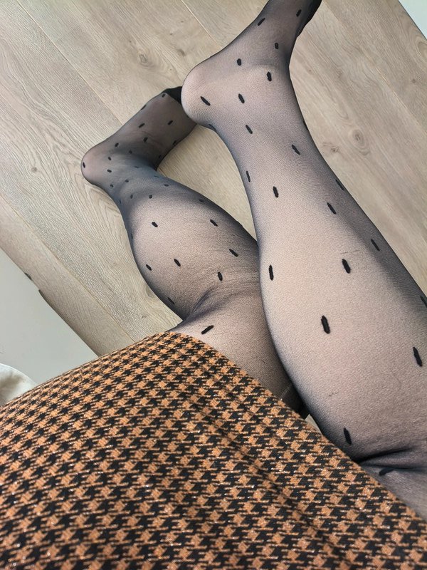 Sheer Black Dash-Print Tights photo 3