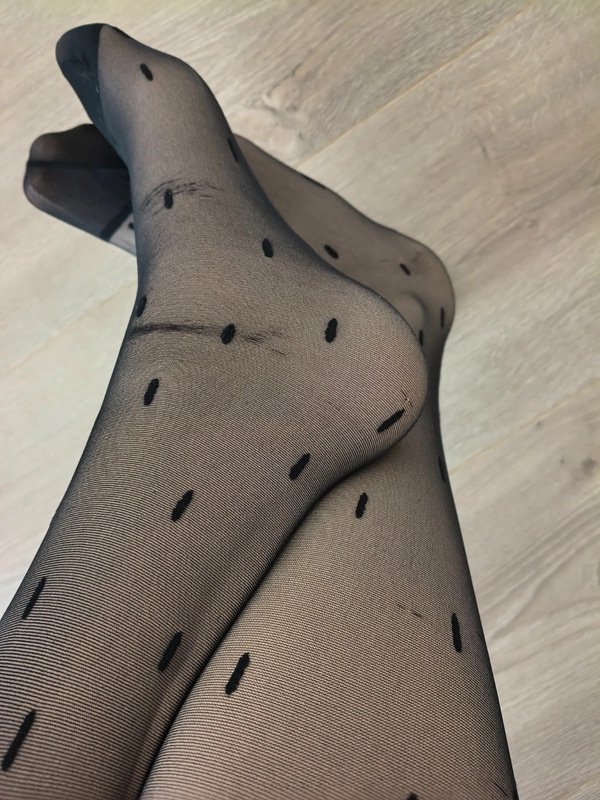 Sheer Black Dash-Print Tights photo 5