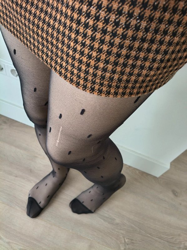 Sheer Black Dash-Print Tights photo 7