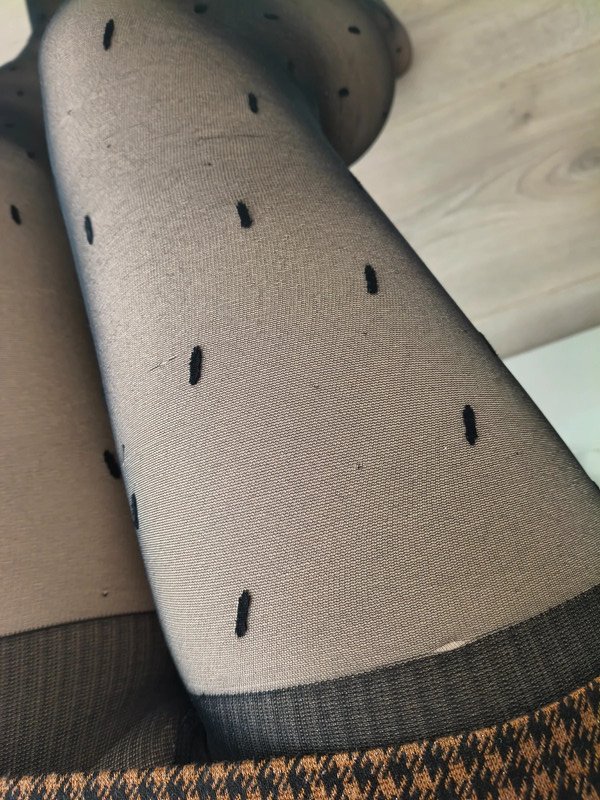 Sheer Black Dash-Print Tights photo 9