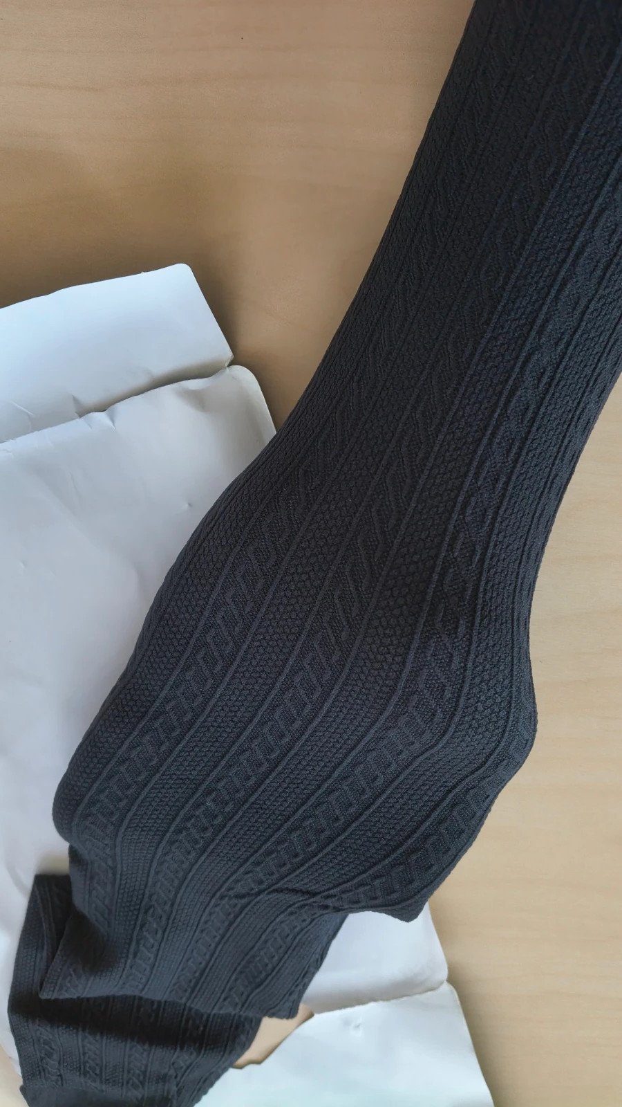 Cable-Rib Cosy Black Tights photo 10