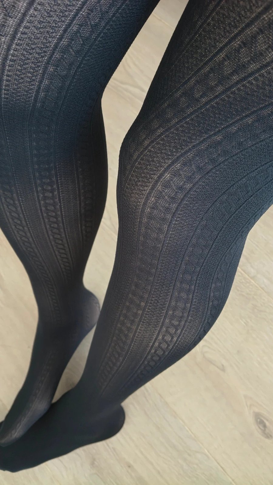 Cable-Rib Cosy Black Tights photo 3