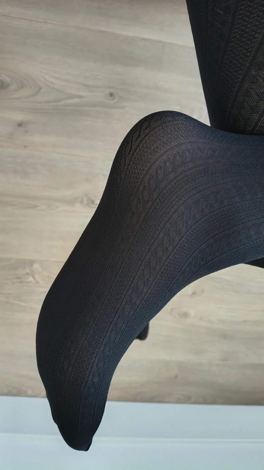 Cable-Rib Cosy Black Tights photo 5