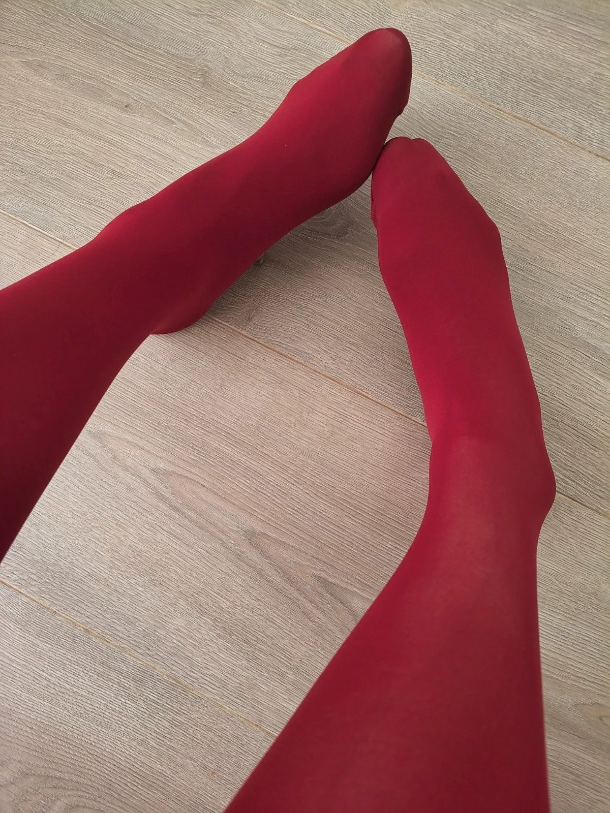 Cherry Red Velvet-Touch Tights photo 2