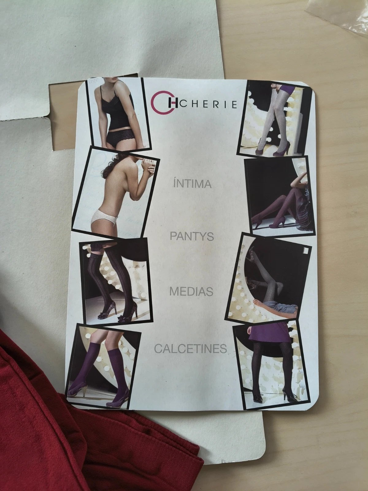 Cherry Red Velvet-Touch Tights photo 8
