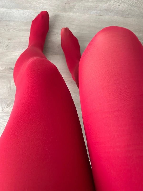 Bright Red Opaque Tights