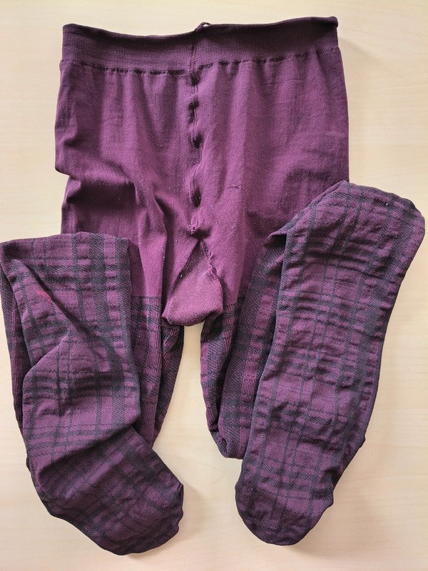 Burgundy Vintage Windowpane Tights photo 12