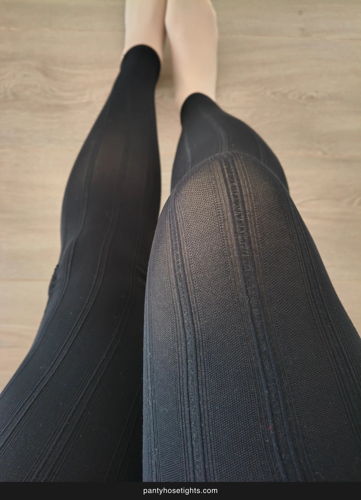 Charcoal Ribbed Footless Tights