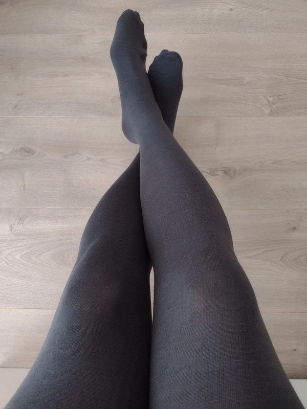 Charcoal Ribbed Opaque Tights