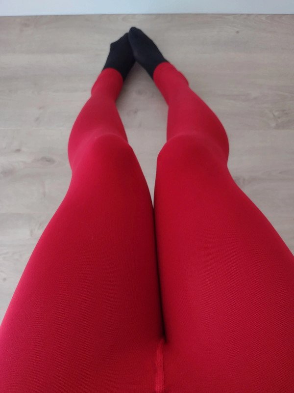 Cherry Red Footless Leggings