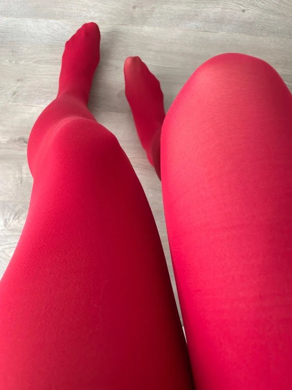 Cherry Red Opaque Tights