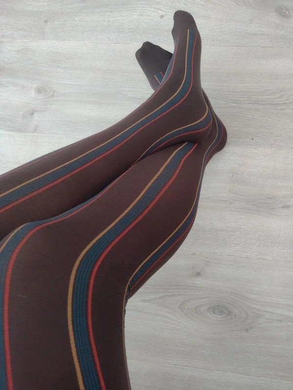 Chocolate Brown Pinstripe Tights