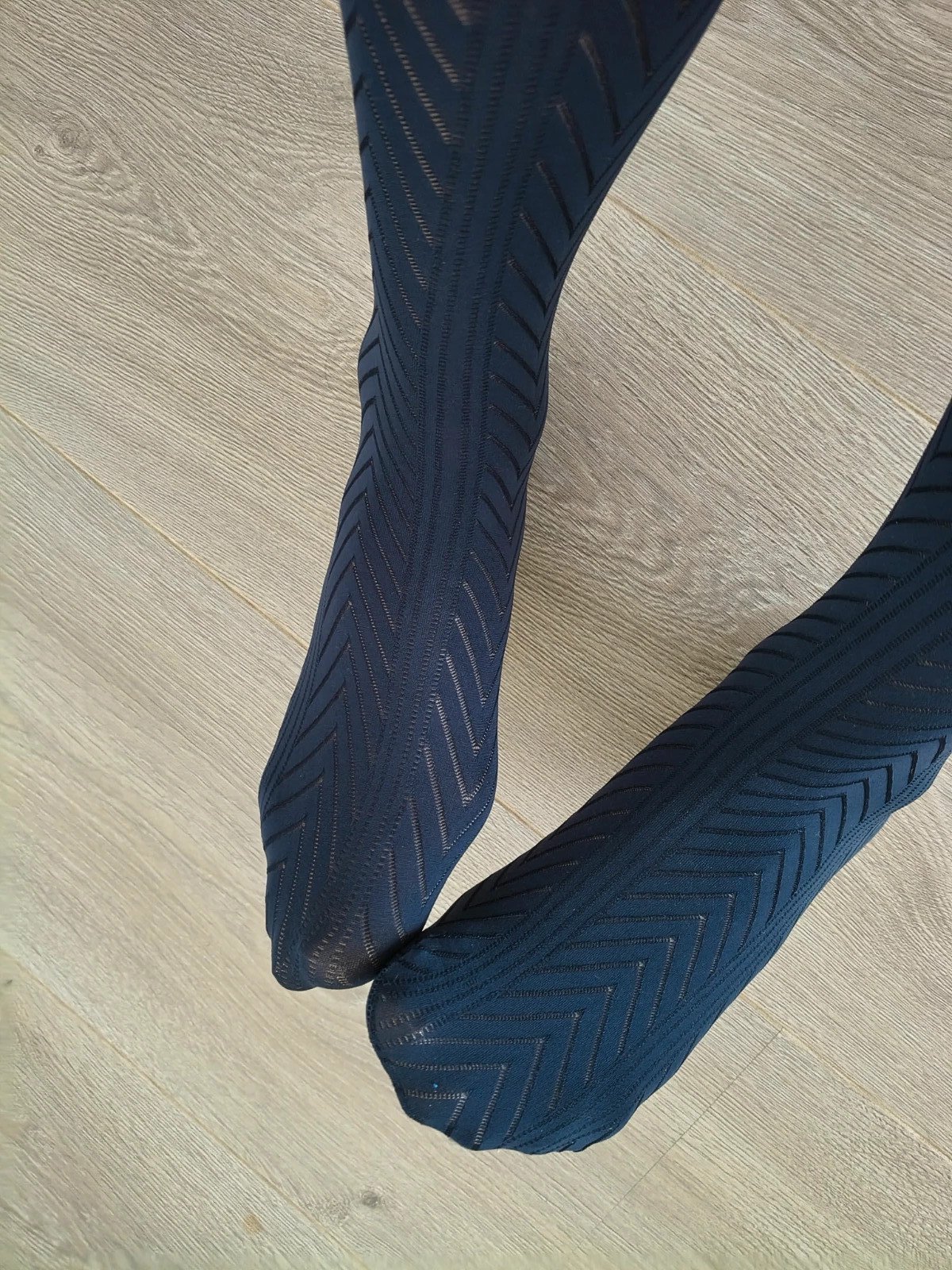 Dark Navy Geometric Lace Stockings photo 7
