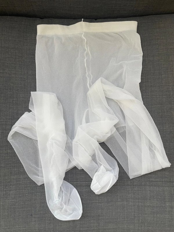 Delicate Vintage White Nylon Tights photo 7