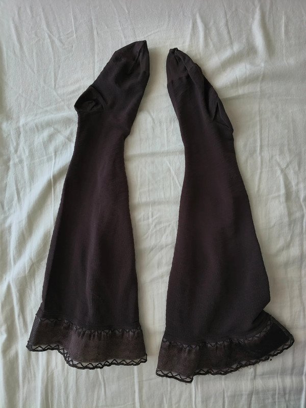 Brown Diamond Jacquard Thigh-High Stockings photo 10