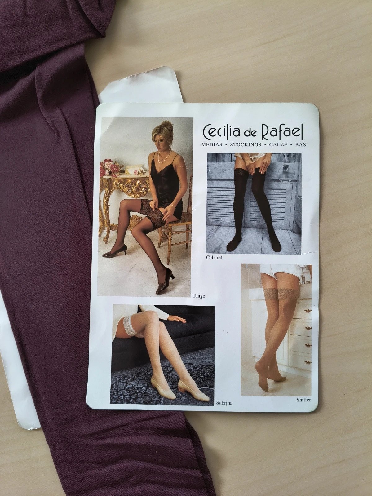 Luxe Velvet-Feel Burgundy Tights photo 6