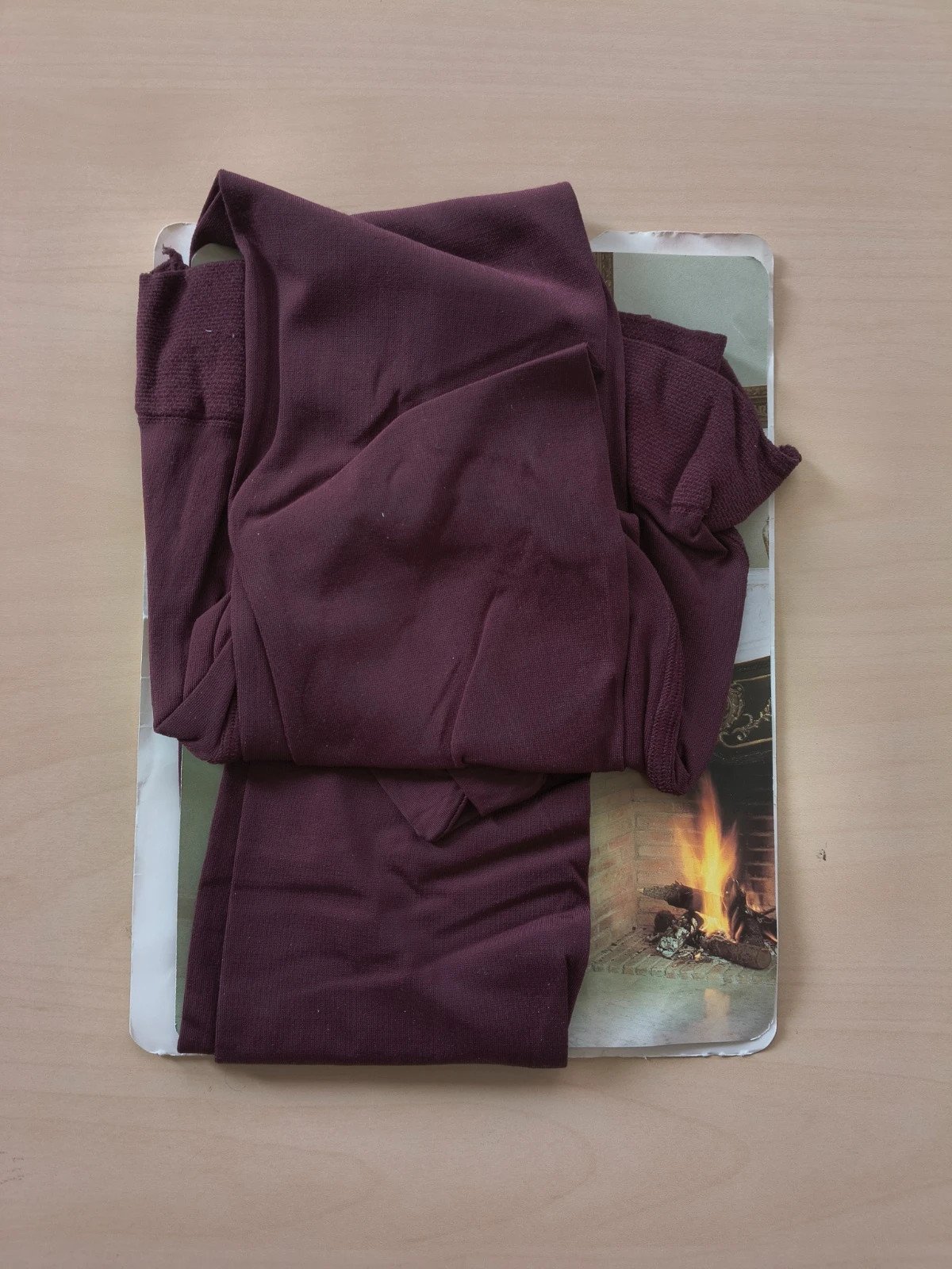 Luxe Velvet-Feel Burgundy Tights photo 8