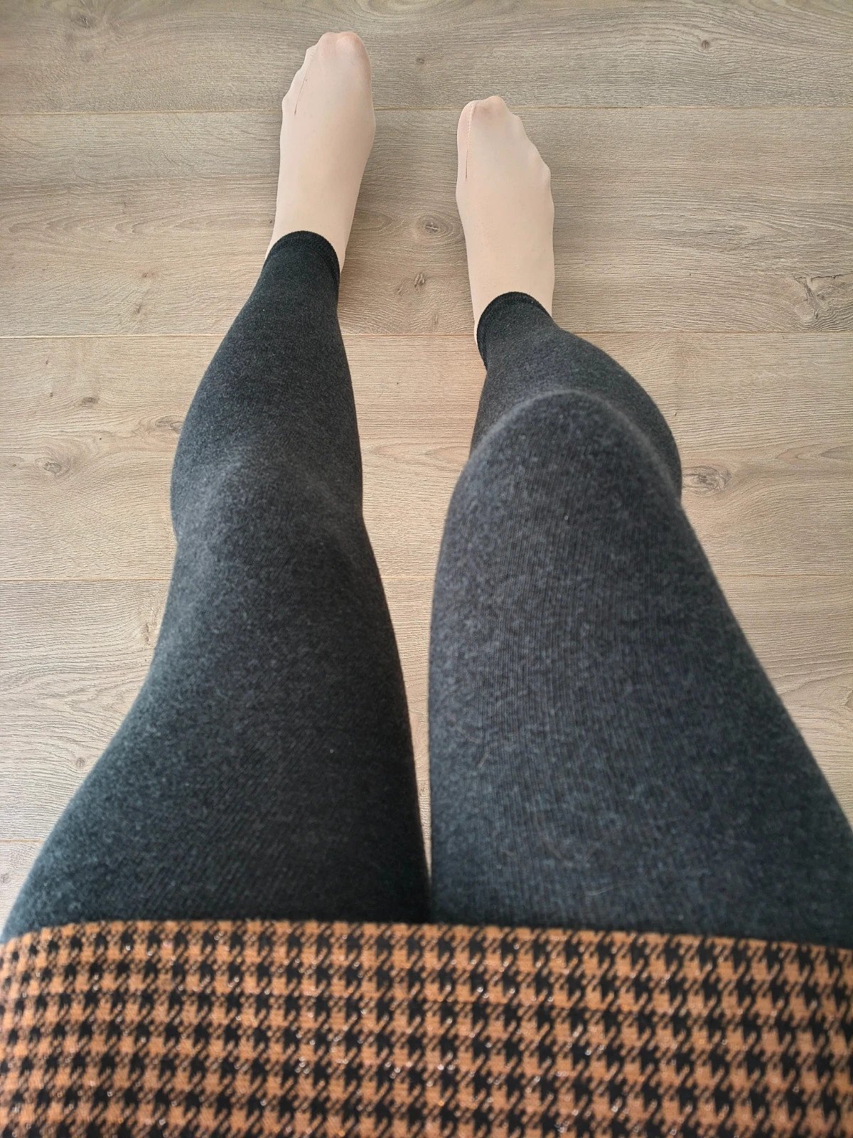 Charcoal Ribbed Cotton Leggings