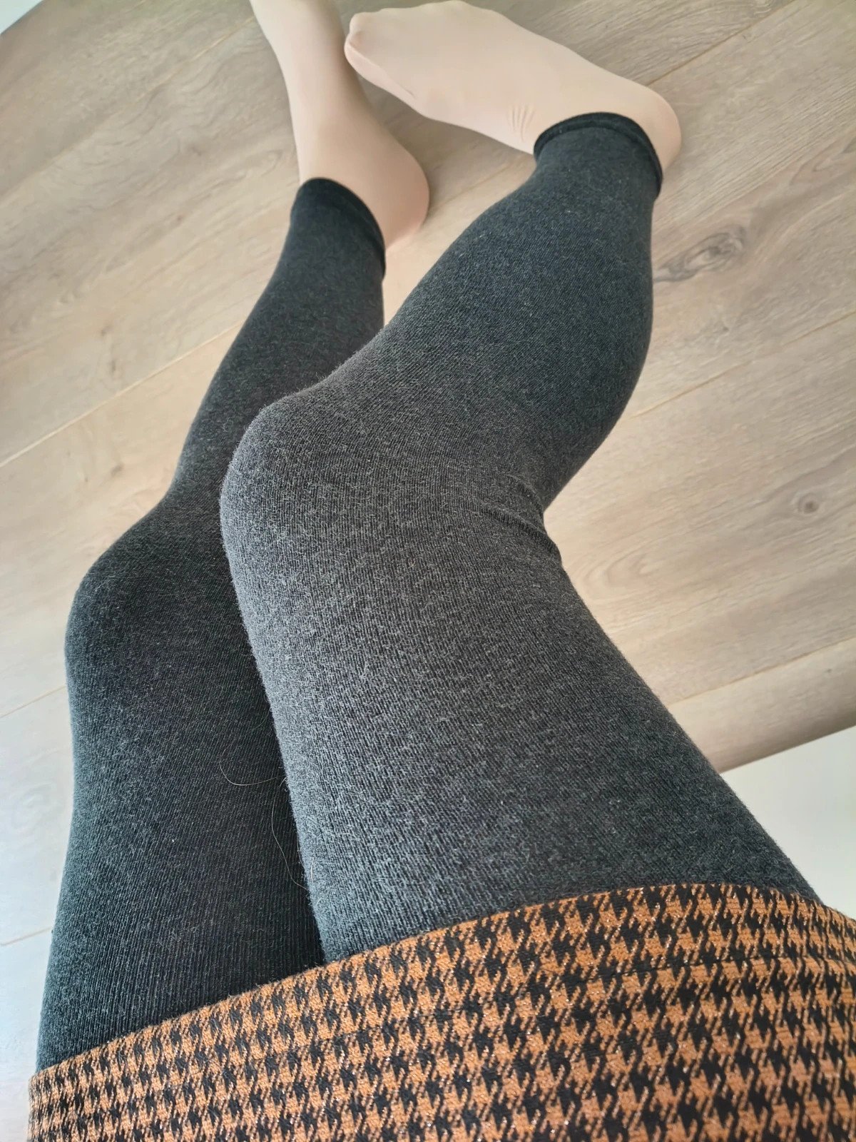 Charcoal Ribbed Cotton Leggings photo 3