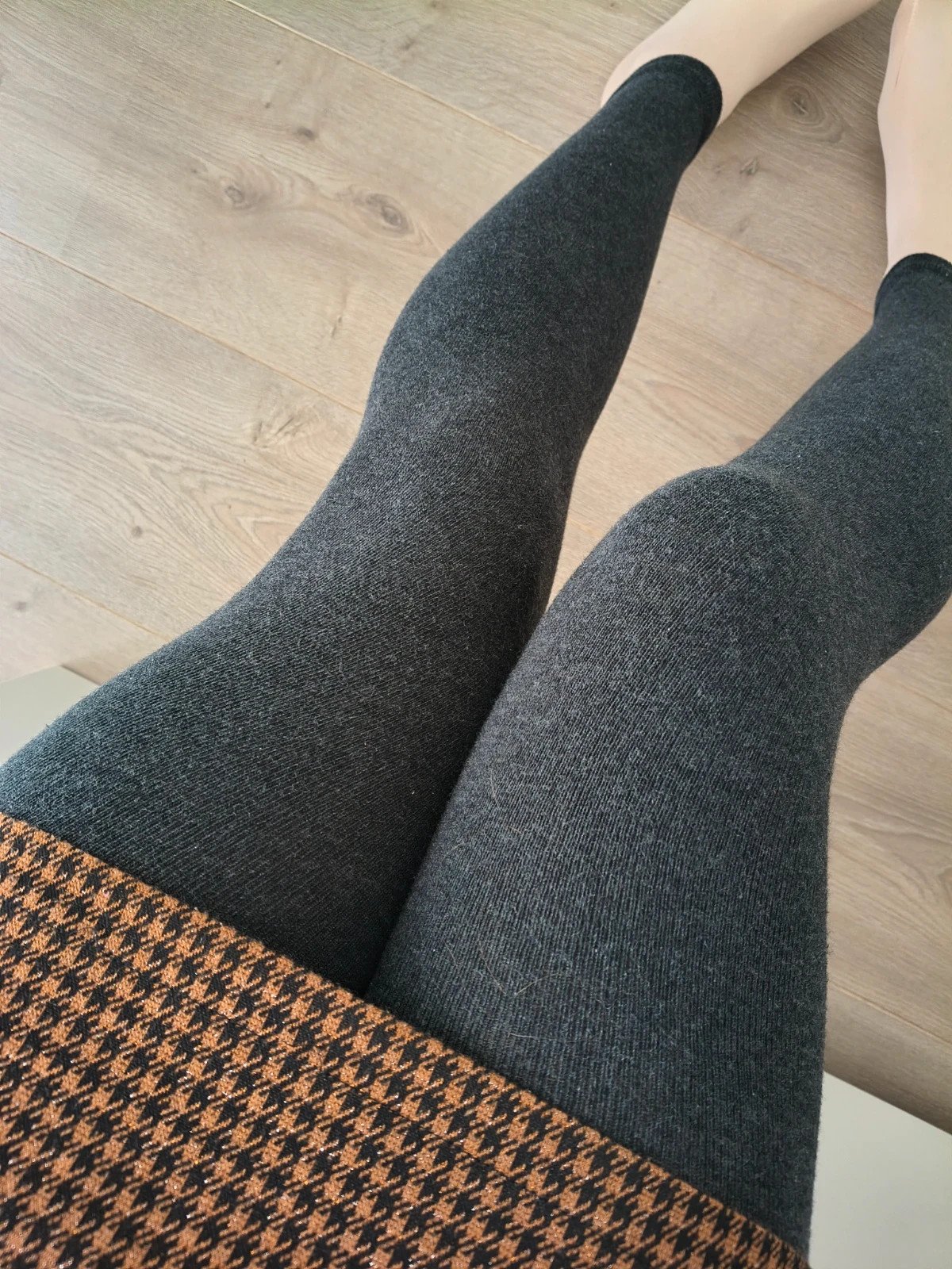Charcoal Ribbed Cotton Leggings photo 4