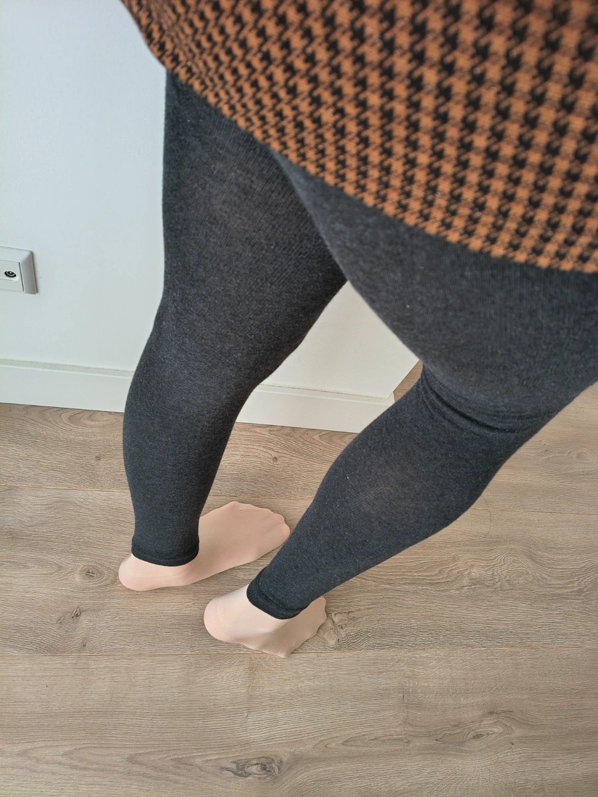 Charcoal Ribbed Cotton Leggings photo 6
