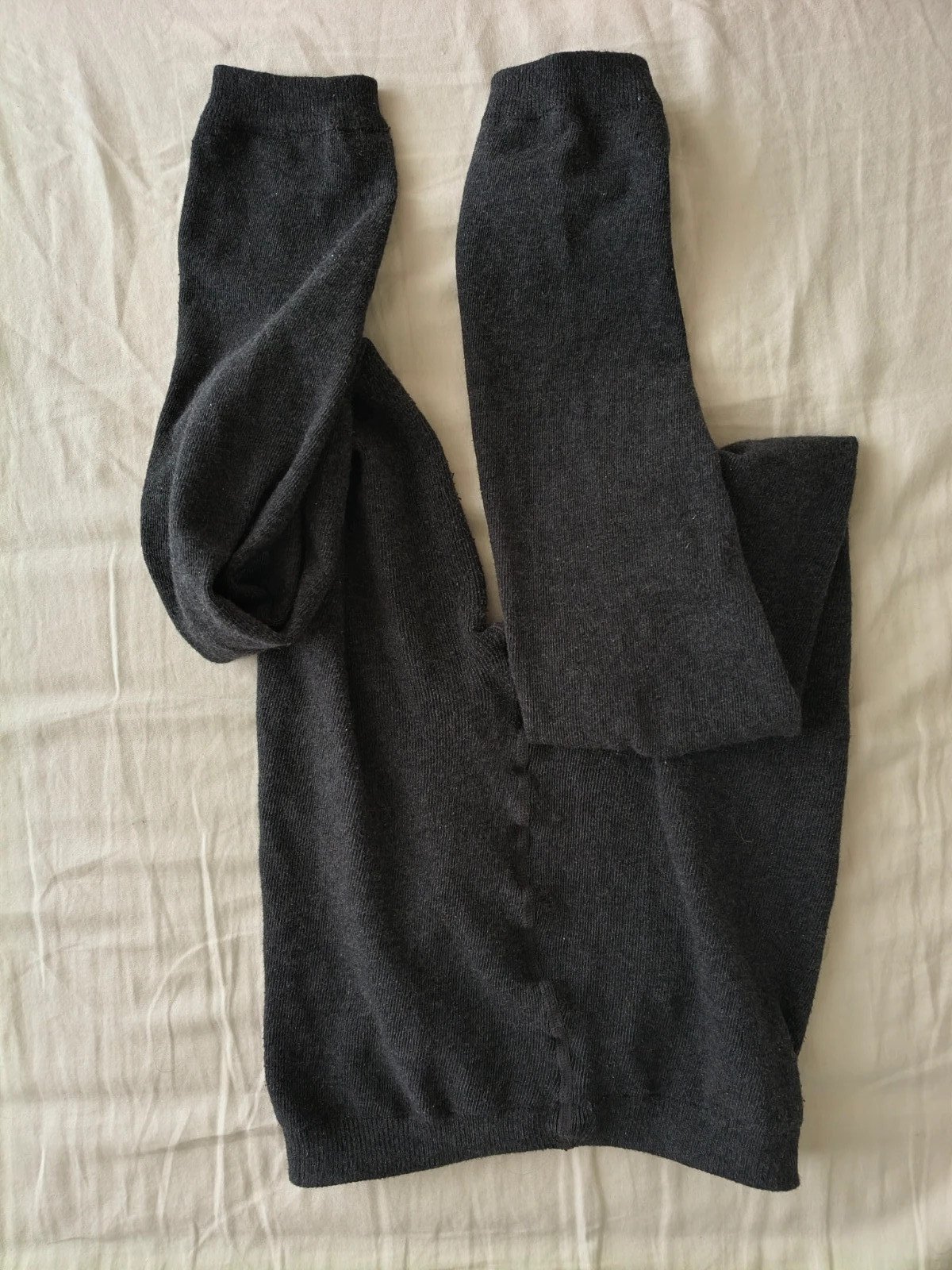 Charcoal Ribbed Cotton Leggings photo 7