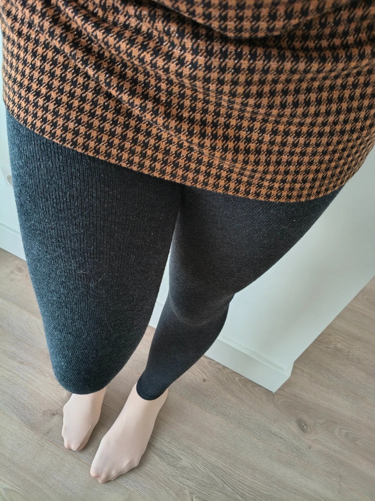 Charcoal Ribbed Cotton Leggings photo 8