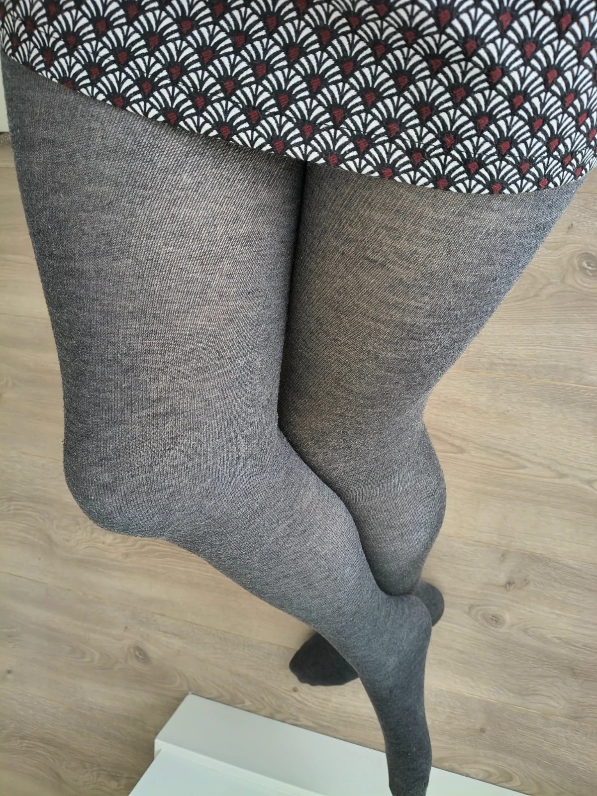 Heathered Grey Ribbed Wool Tights photo 3