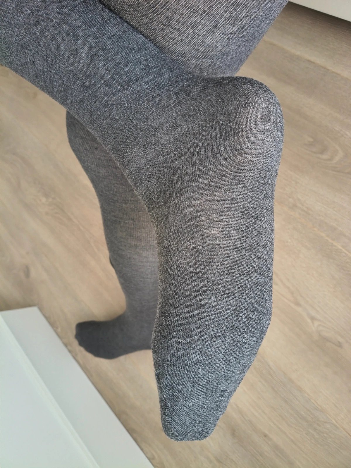 Heathered Grey Ribbed Wool Tights photo 4