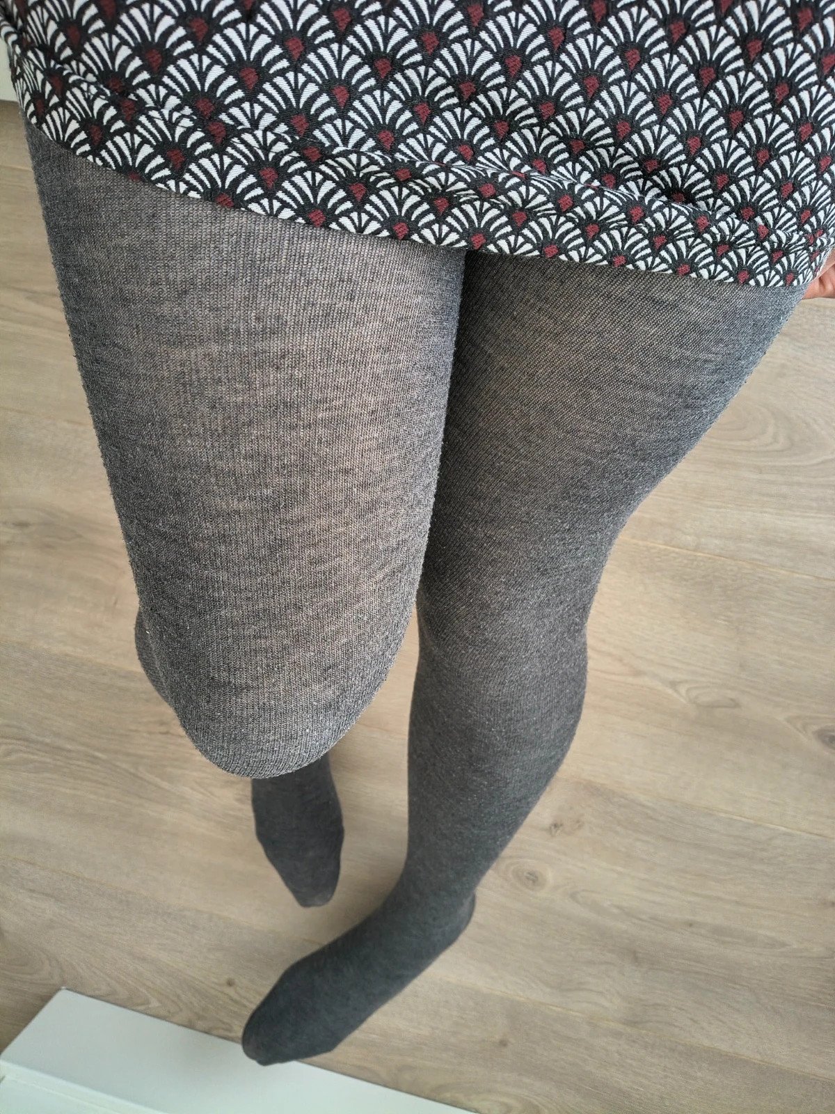 Heathered Grey Ribbed Wool Tights photo 6