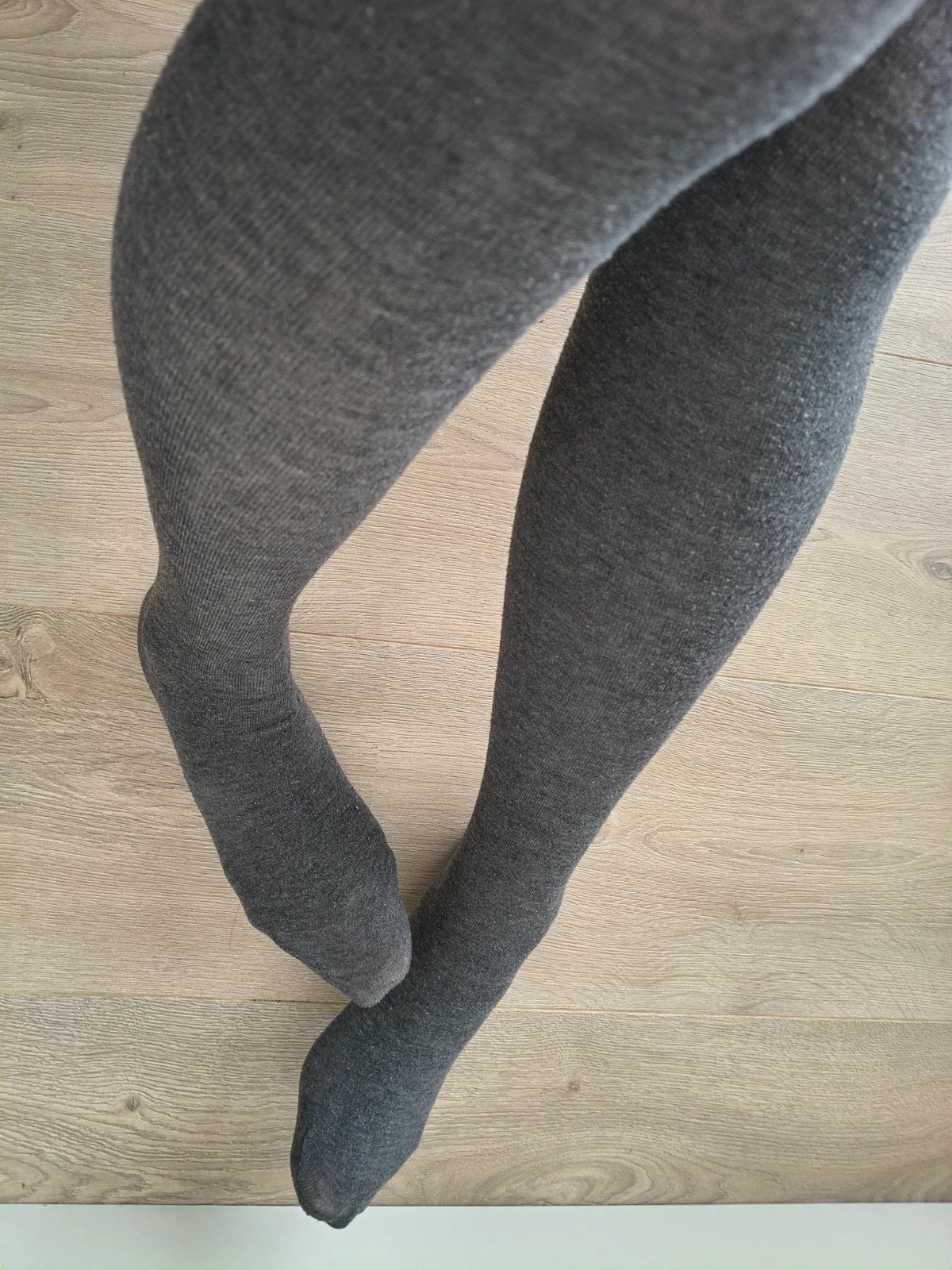 Heathered Grey Ribbed Wool Tights photo 7