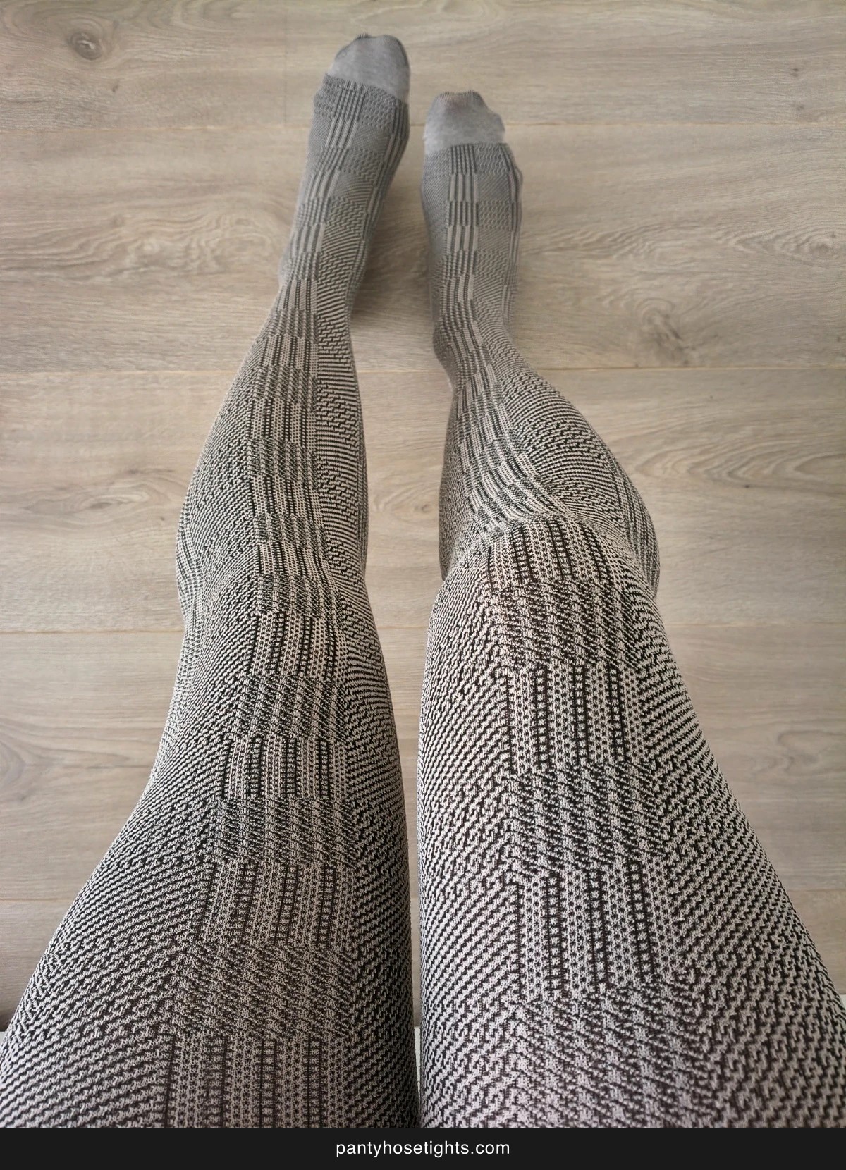 Grey Geometric Weave Tights