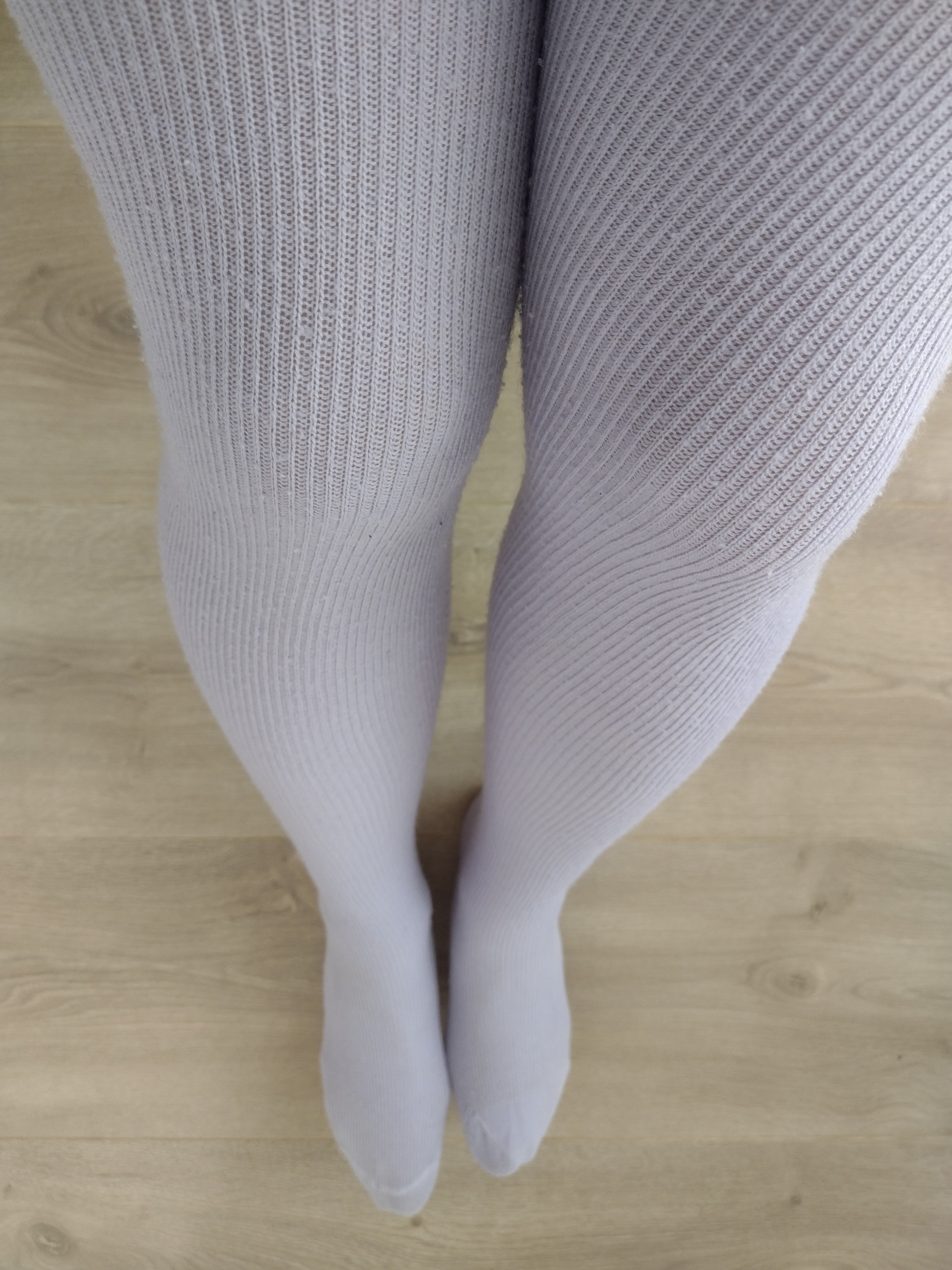Lilac Ribbed Knit Tights