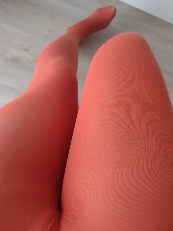 Sunset Orange Opaque Tights