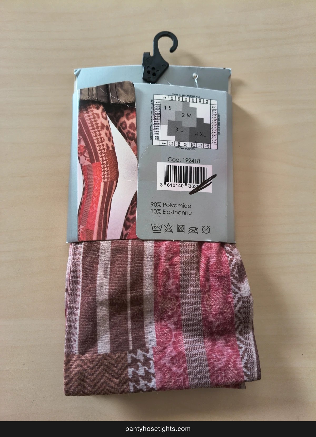 Pink Patchwork Print Tights photo 3