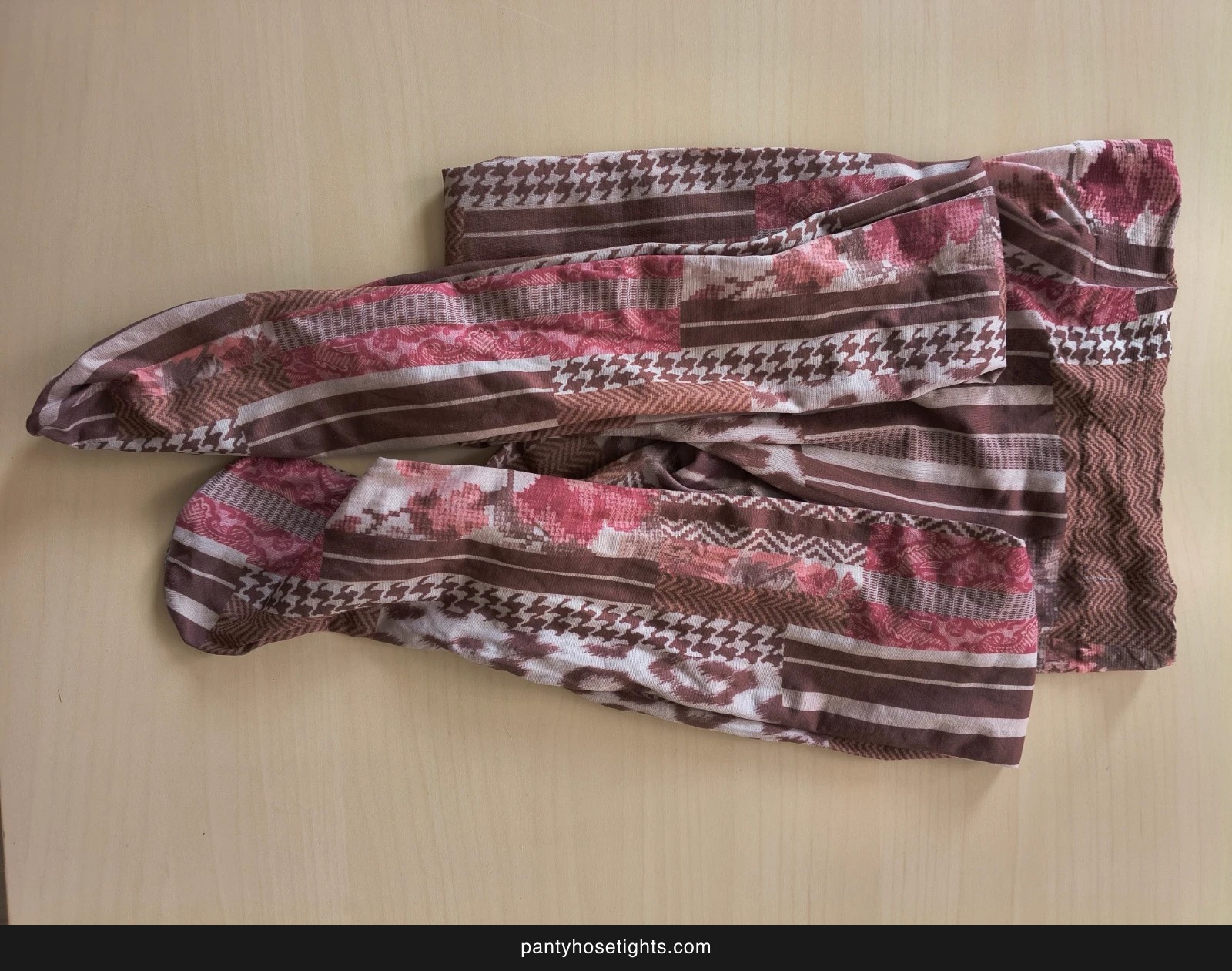 Pink Patchwork Print Tights photo 4